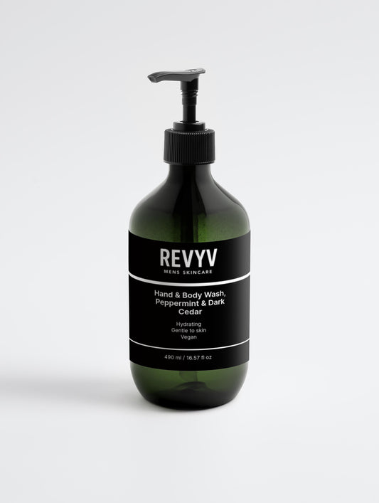 Hand & Body Wash, Peppermint & Dark Cedar